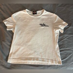 90s Vtg Harley-Davidson White Baby Tee